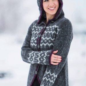 Cardigan, knitted from pure new Icelandic wool