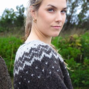 Lopapeysa með  litlu munstri.